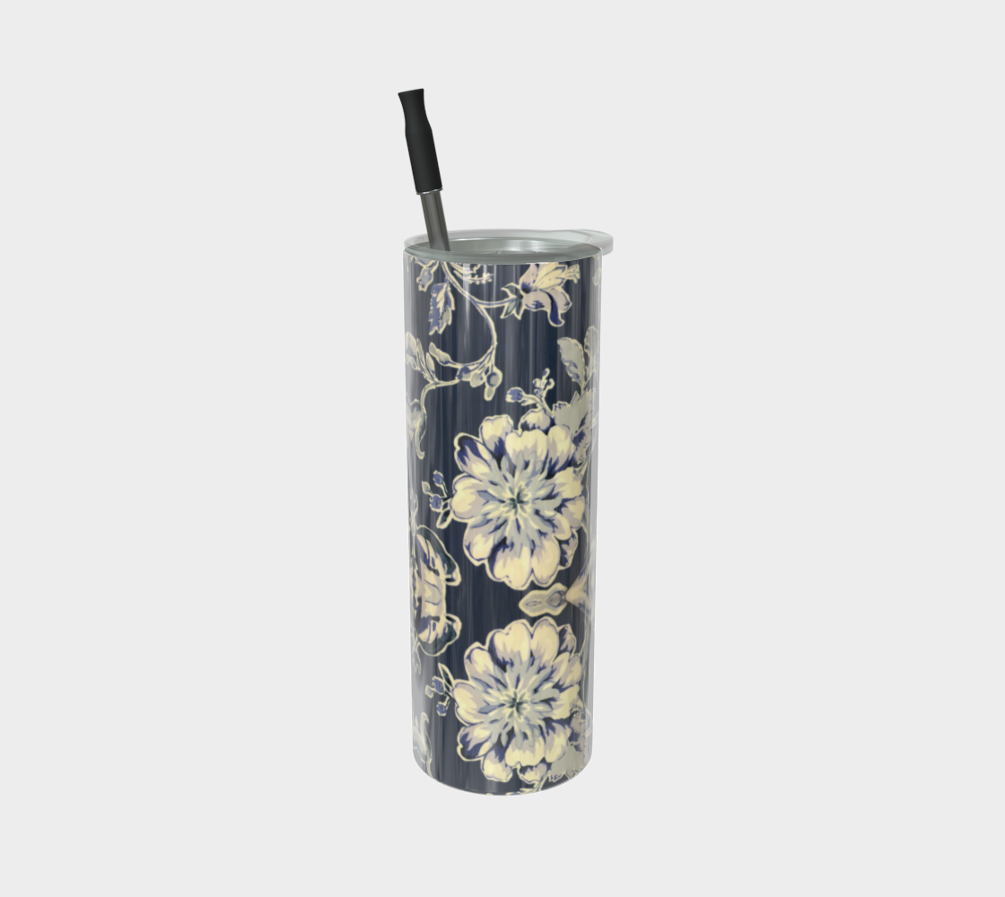Blue Fleur Damask Water Bottle