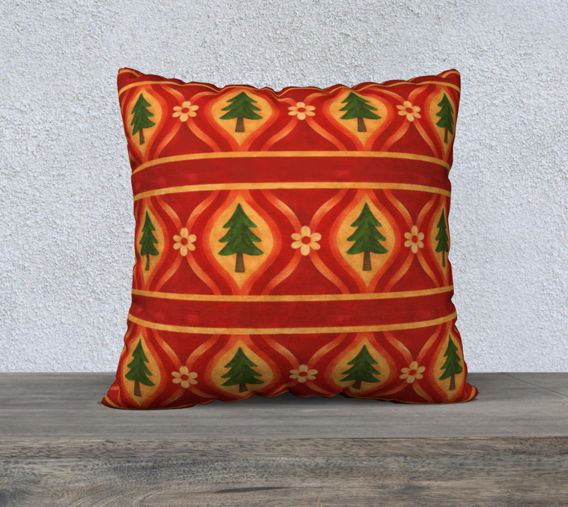 Hearthside Pines banded 22 x 22 pillow