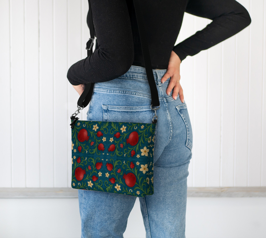 Winter Pomegranates Crossbody Bag