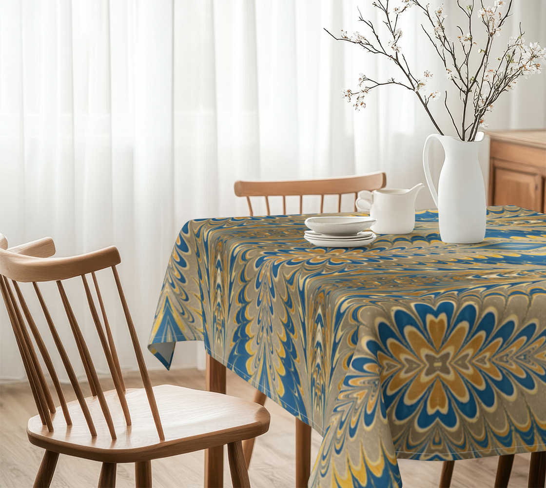 Prussian Blue Swirl 60 x 60 Tablecloth