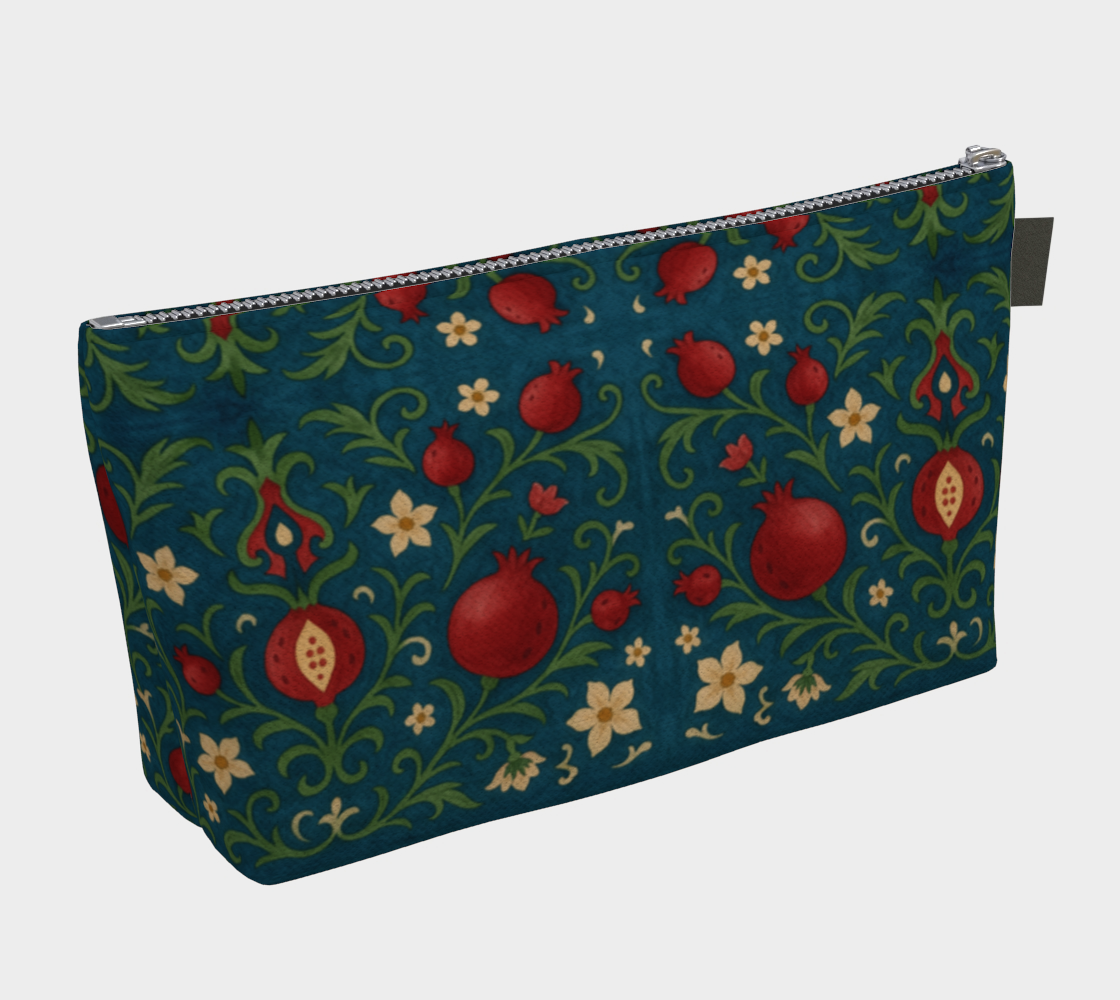 Winter Pomegranates Makeup Bag