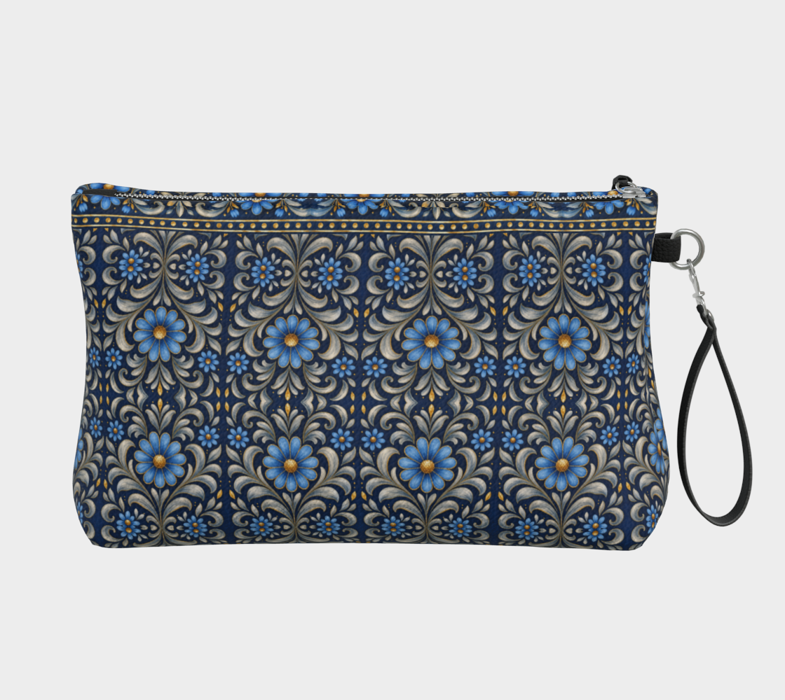 Gilded Navy Azure Bloom clutch bag