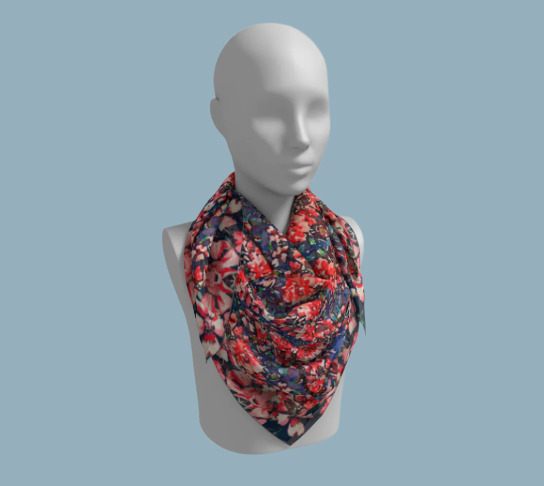 Somerset Roses Damask Silk Square Scarf
