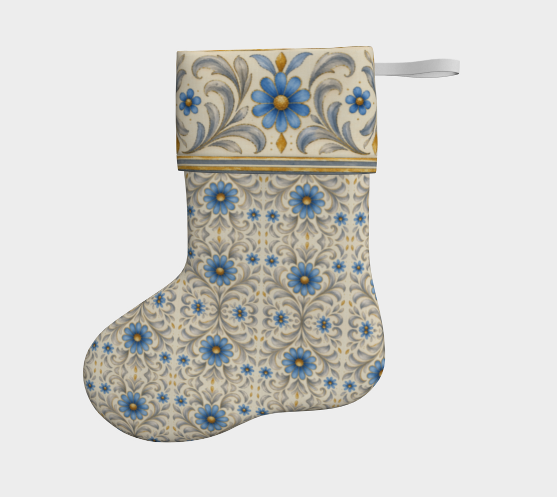 GIlded Azure Bloom stocking