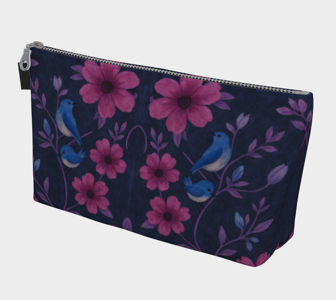Songbird Bloom Plum Makeup Bag