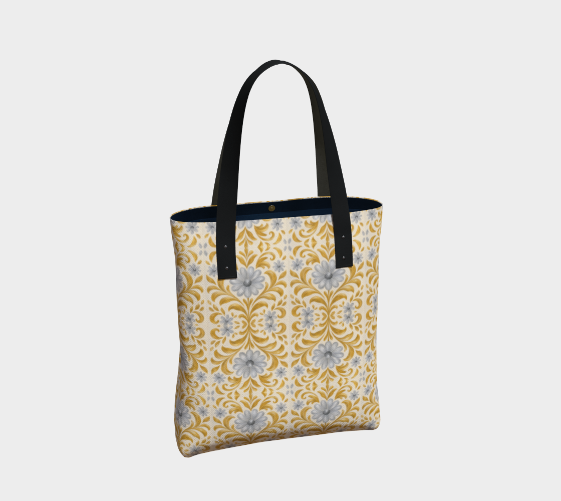 Gilded Garden Damask urban tote