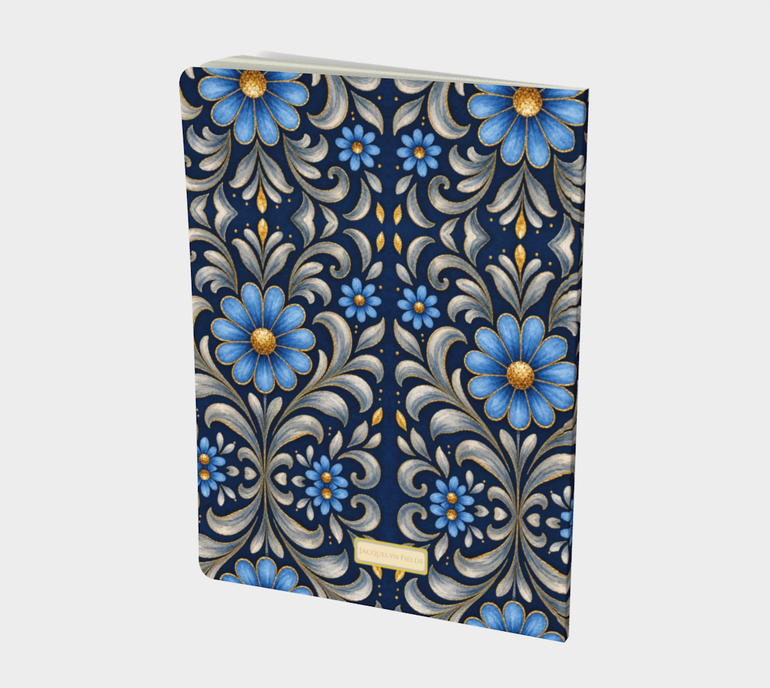Gilded Navy Azure Bloom Notebook