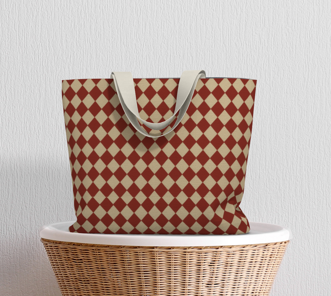 Cranberry Mini Harlequin Tote Bag