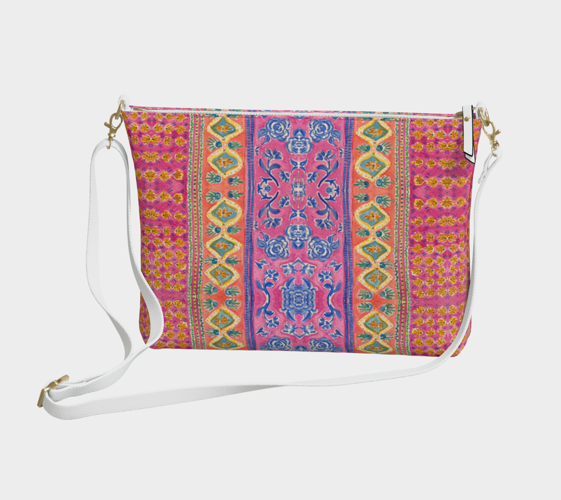 Coral Caravan Vegan Leather Crossbody Bag