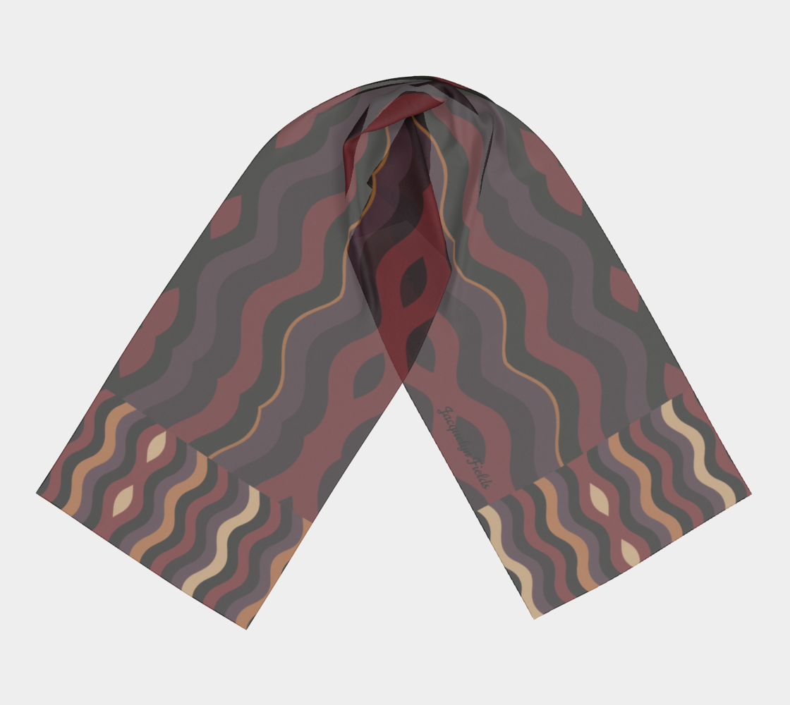 Burgundy Double Waves Silk Long Scarf