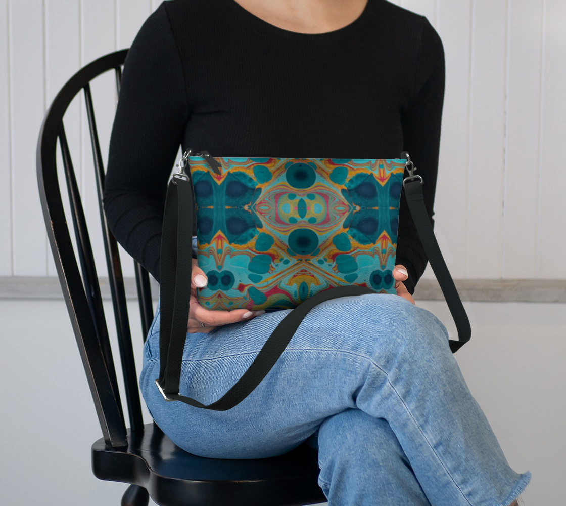 Gilded Currents Vegan Leather Crossbody Purse