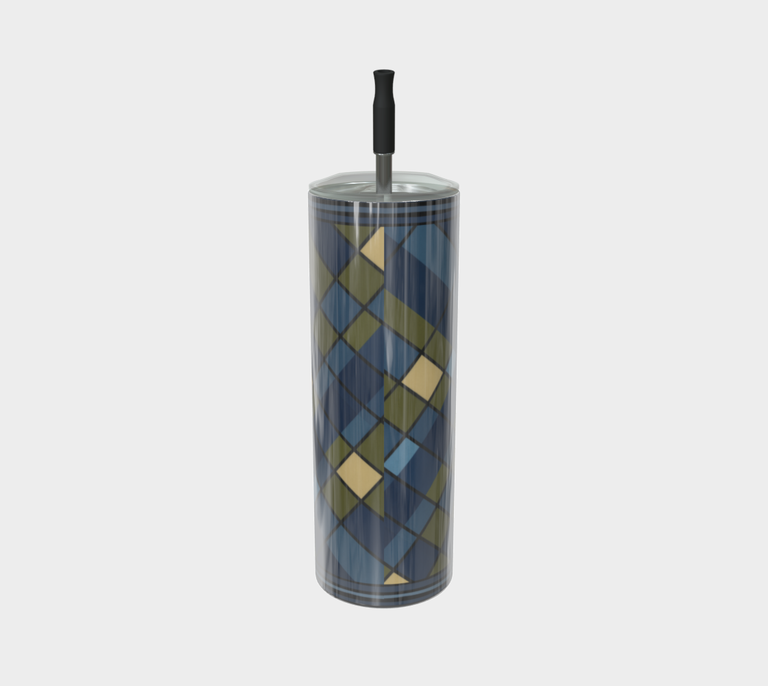Blue Plaid Water Bottle