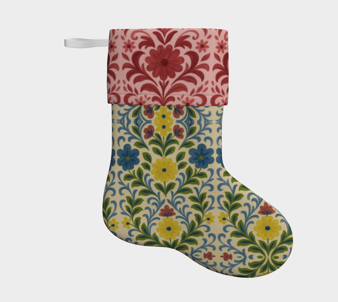 Jardin Provencale Goldenrod Red Holiday Stocking