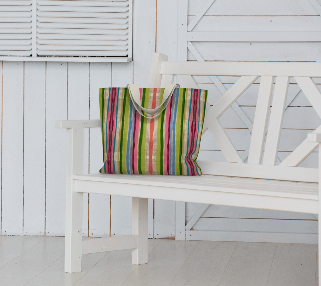 Pinstripe Pop Tote Bag