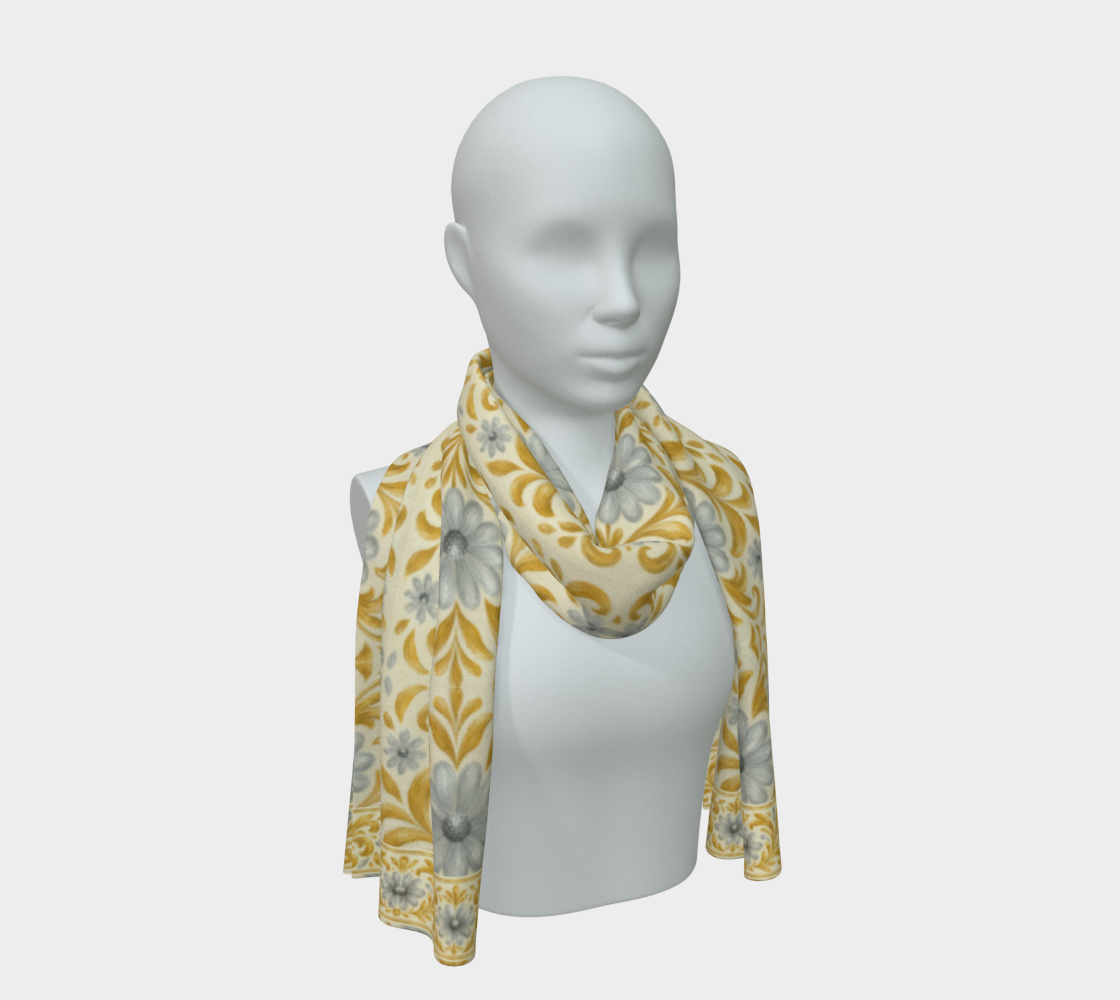 Gilded Garden Long Scarf with Border