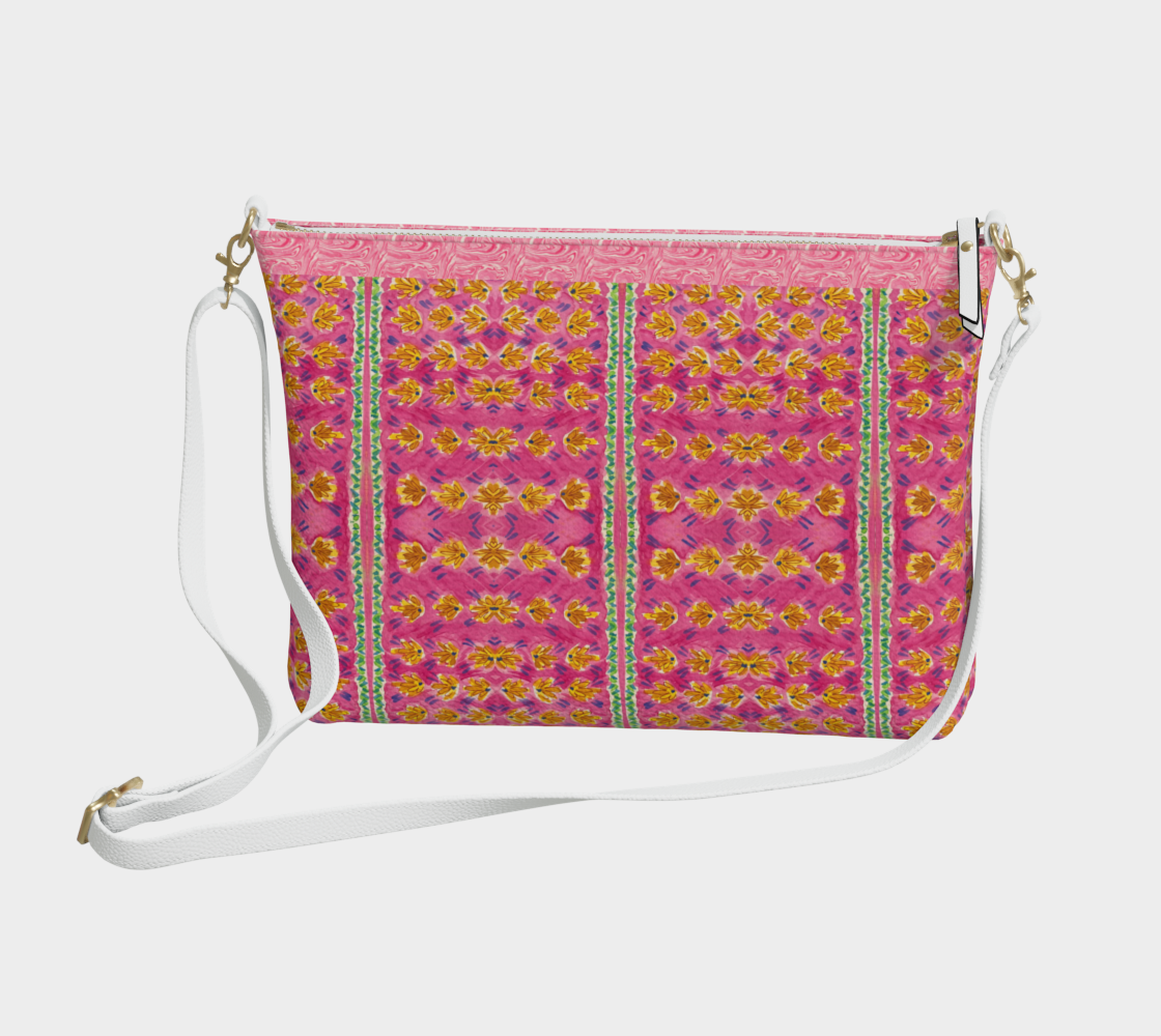Pink Botanique Vegan Leather Crossbody Bag