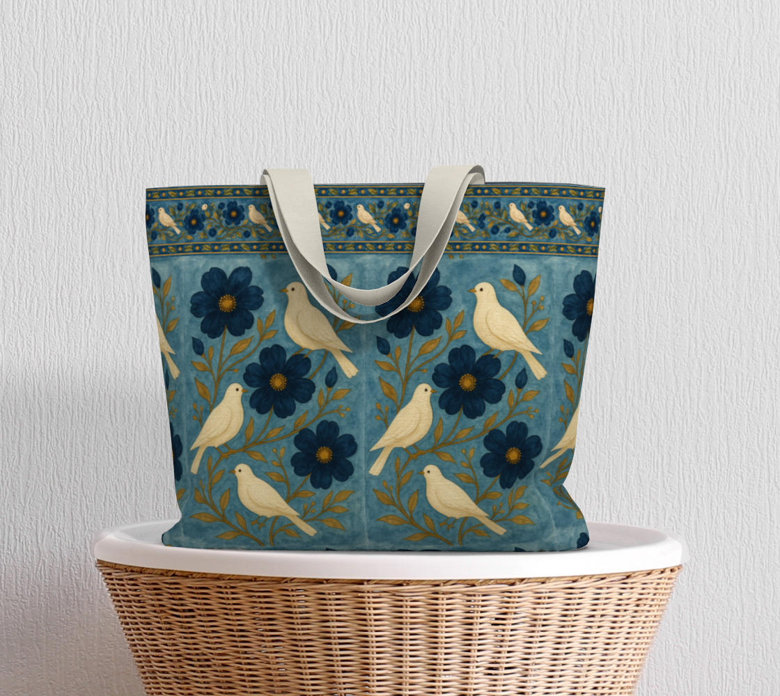 Doves of Peace Large Canvas tote bag
