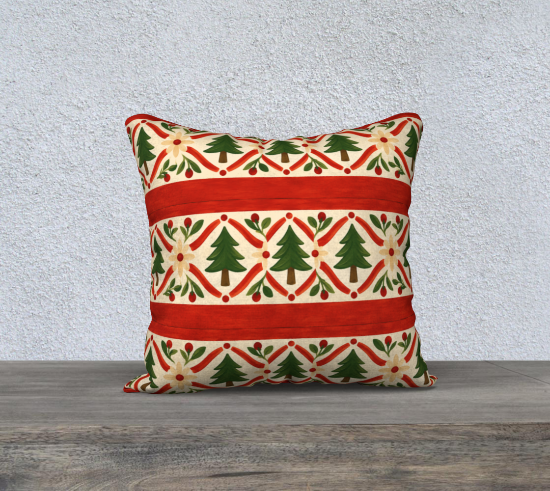 evergreen glow banded 18 x 18 pillow