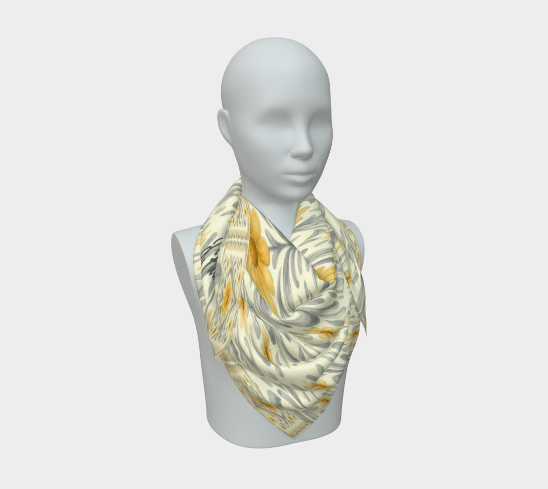 Silver Garden long scarf with border