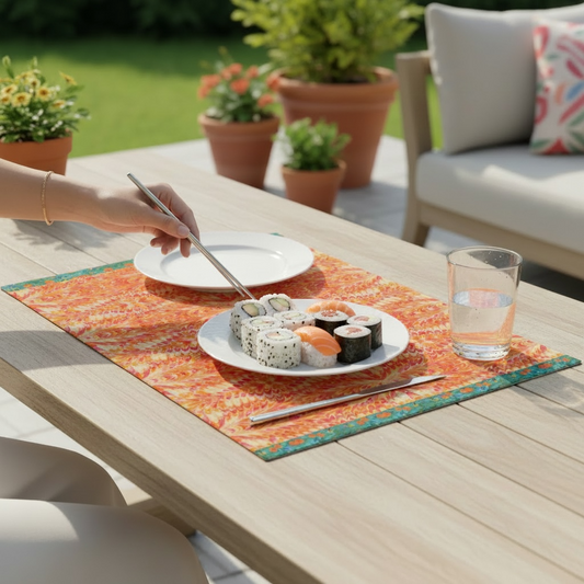 Tangerine Swirl with Border Placemats