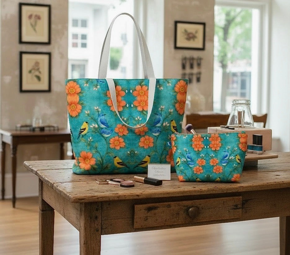 Island Songbird Garden Makeup Bag