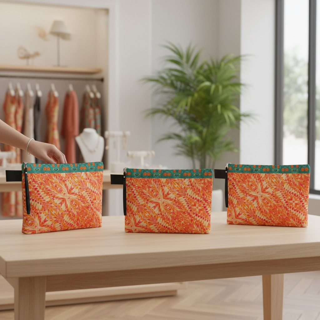 Tangerine Swirl Zipper Carry-all Bag
