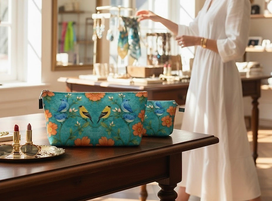 Island Songbird Garden Makeup Bag