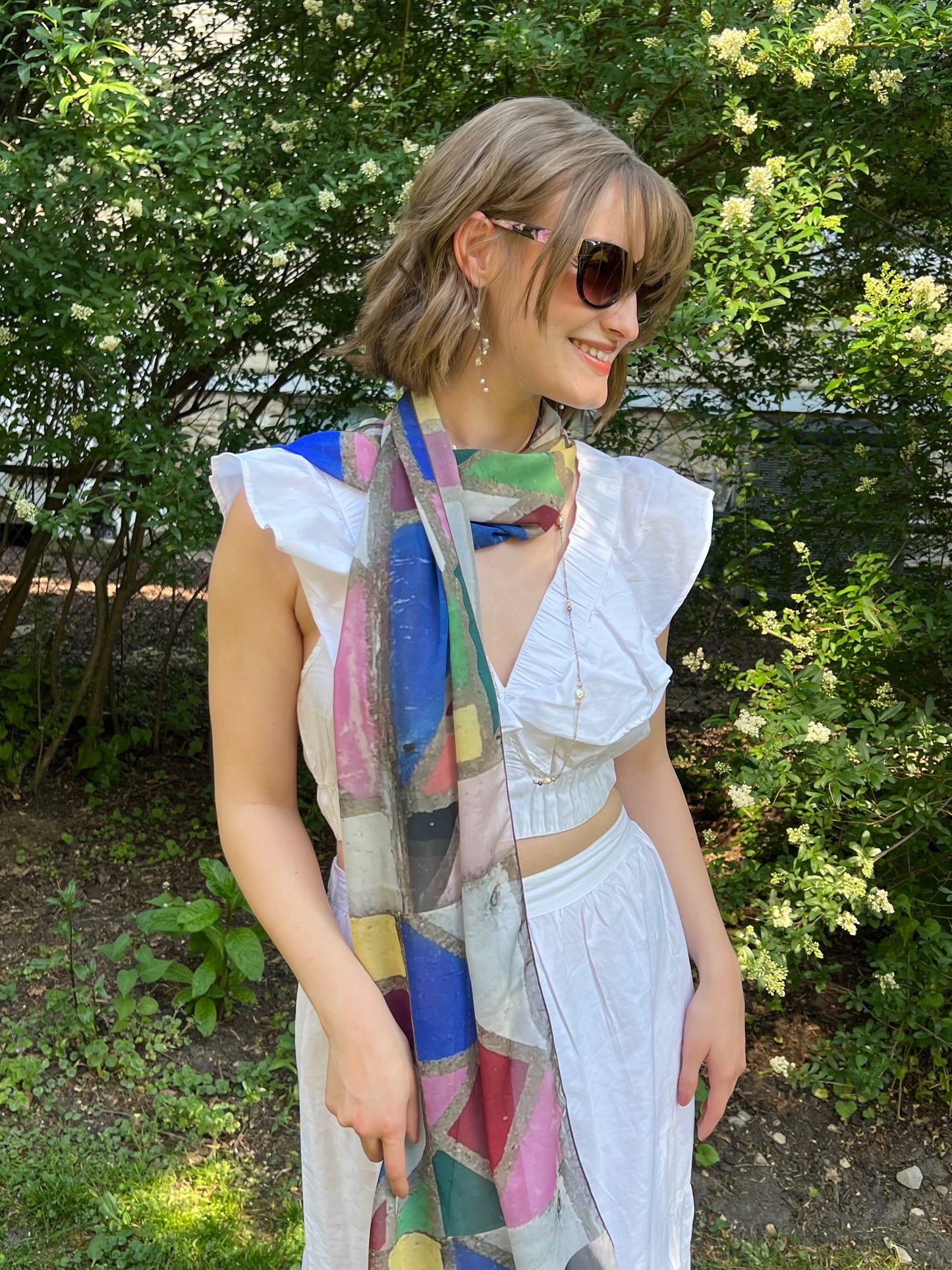 Cubist Delight Chiffon Scarf