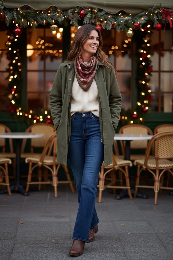 Plaid Harvest Silk Square Scarf