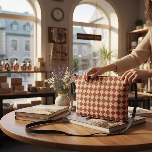 Cranberry Mini Harlequin Vegan Leather Crossbody Bag