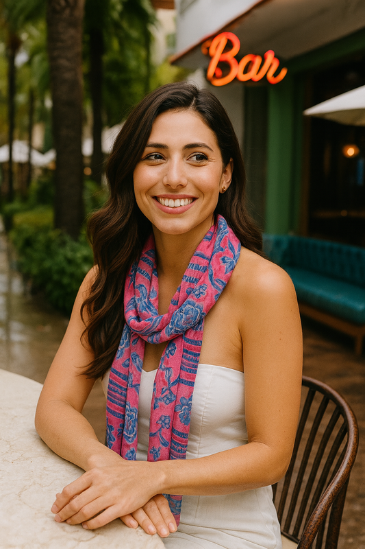 Tropique Provencal Silk Long Scarf