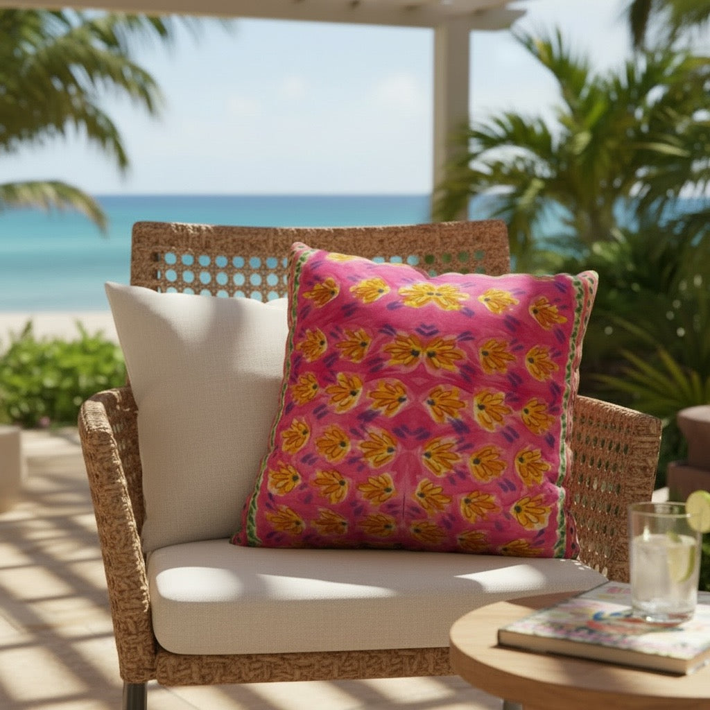 Pink Botanique 22 x 22 Pillow Cover