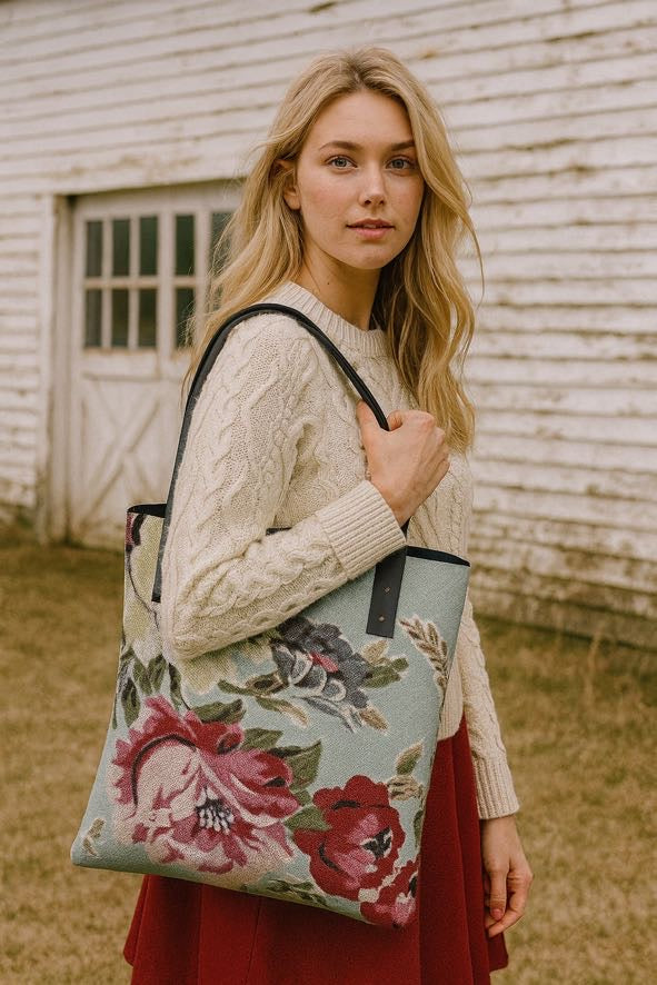 Seafoam Roses Urban Tote
