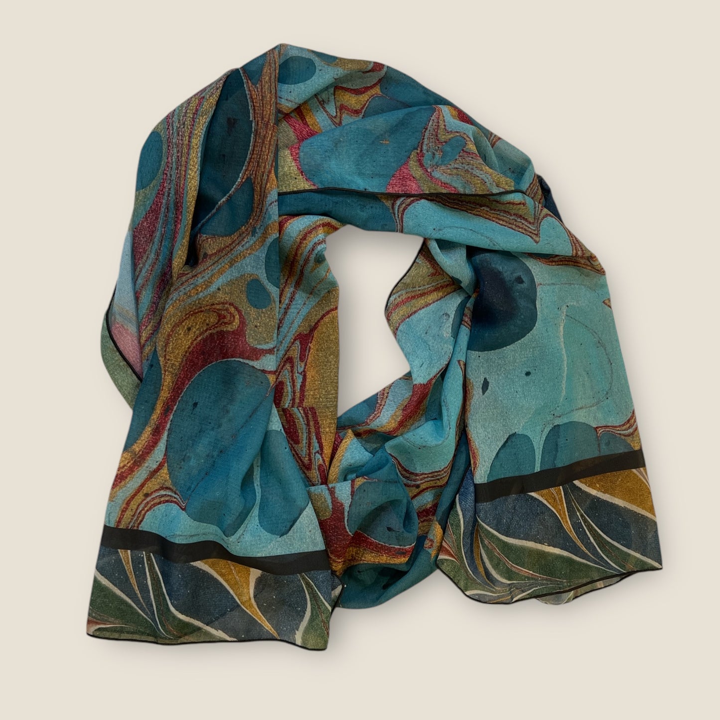 Gilded Currents Butterfly Chiffon Scarf