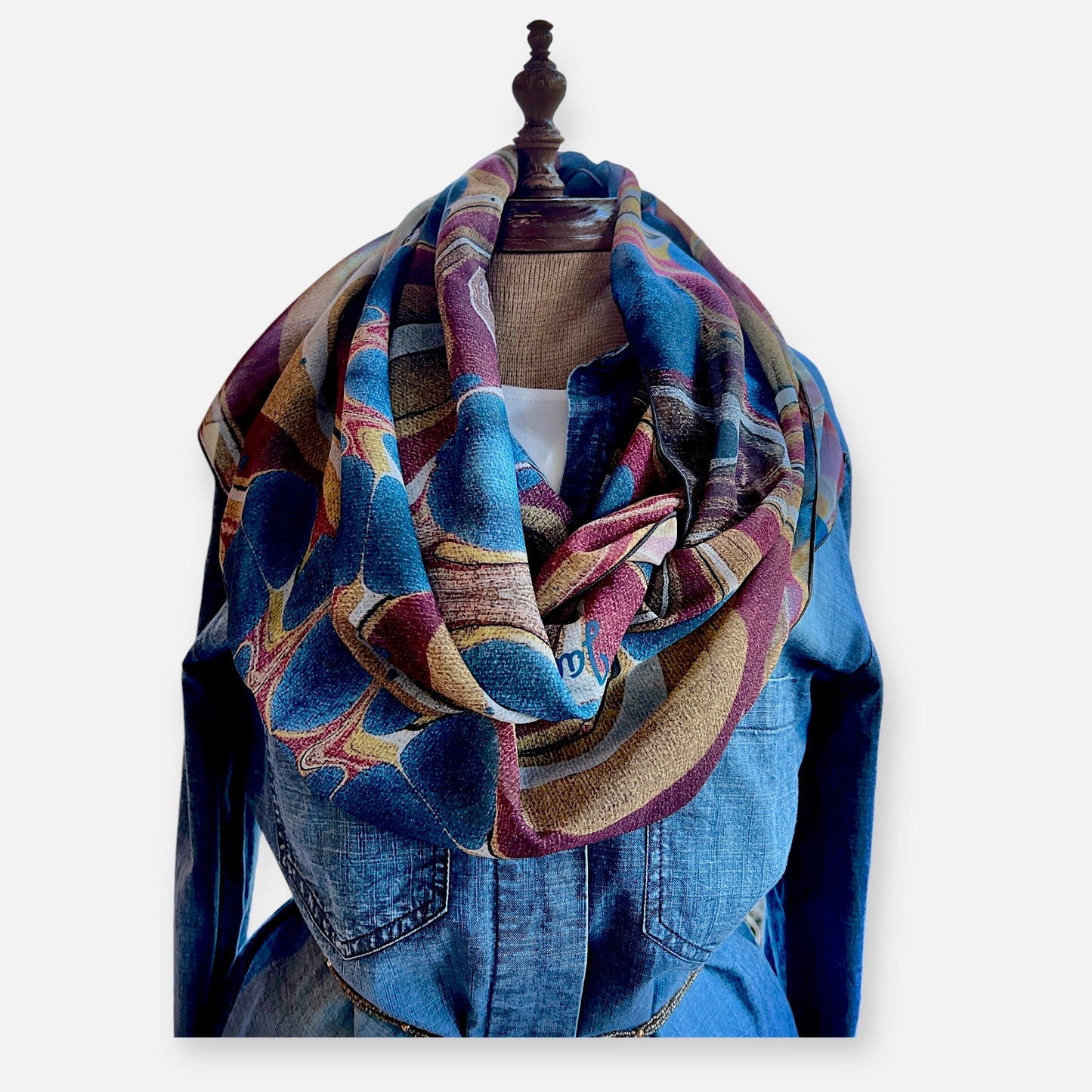 Tuscan Sunset Marble Chiffon Scarf