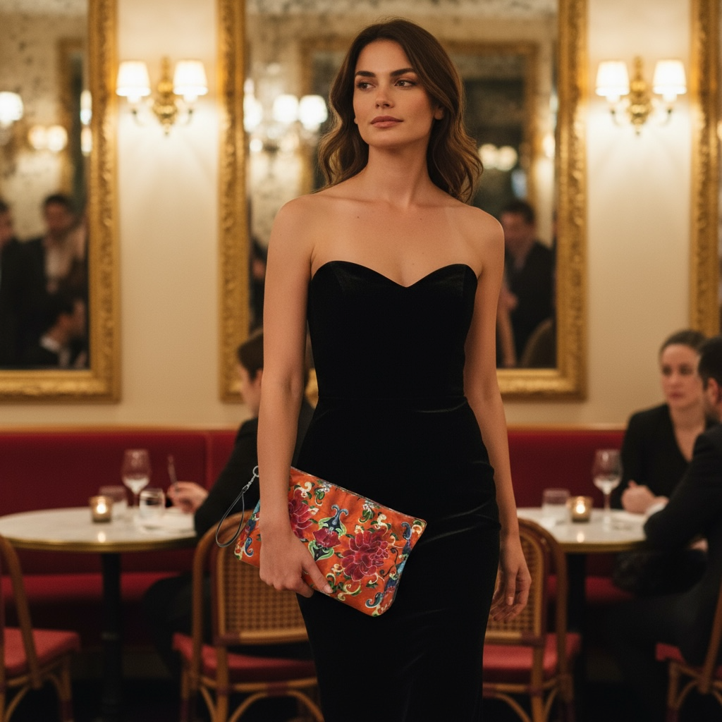 Jade and Flame Vegan Leather Clutch Wristlet