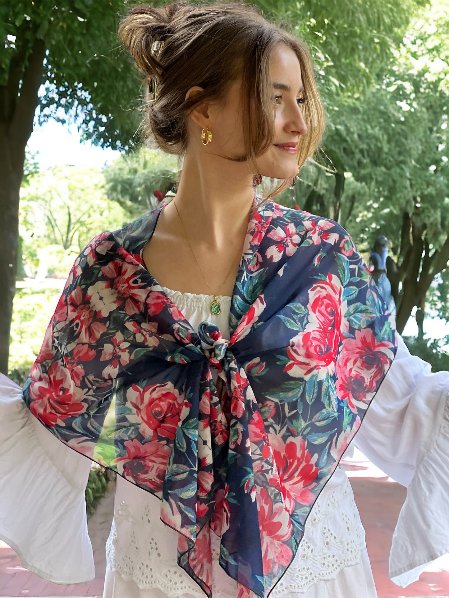 Somerset Roses Chiffon Scarf