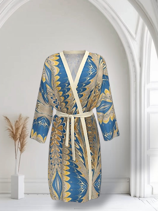 Prussian Blue Swirl Robe