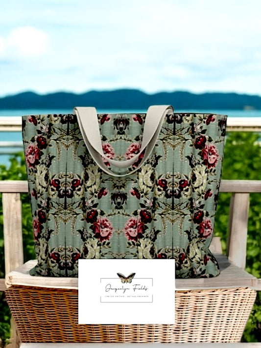 Sea Foam Roses Tote Bag