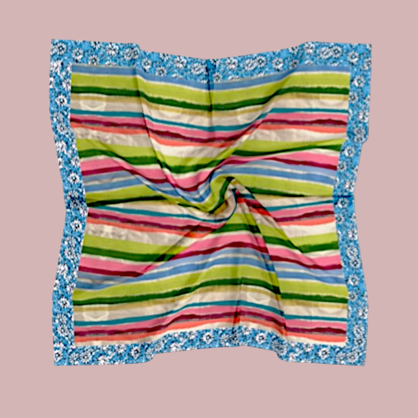 Pinstripe Pop Silk Square Scarf