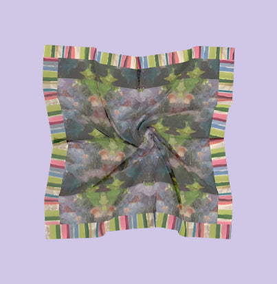 Lilac Waterlilies Silk Square Scarf