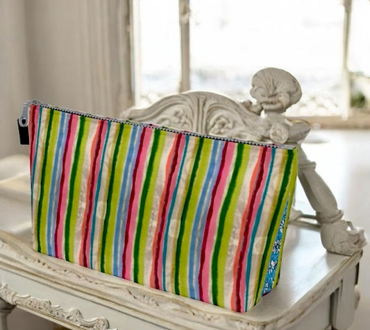 Pinstripe Pop Makeup Bag AOW