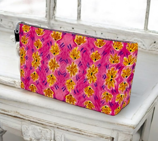 Pink Botanique Makeup Bag