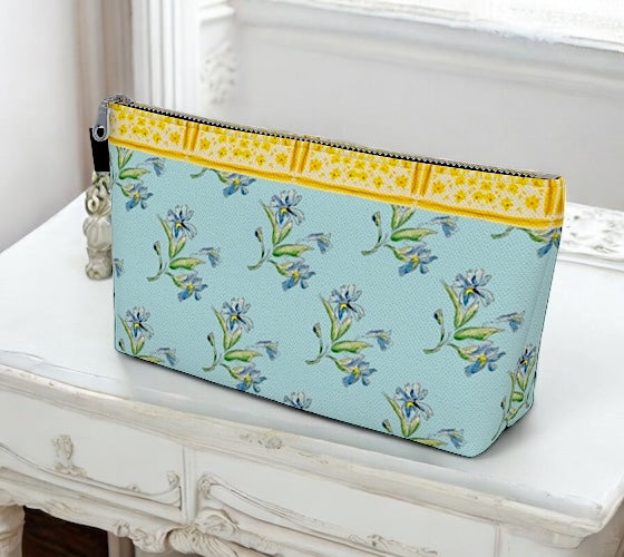 Blue Iris Mint Makeup Bag