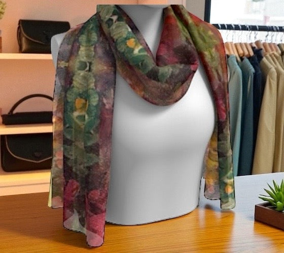Giverny Gardens Silk Long Scarf