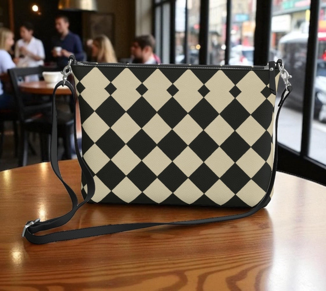 Metro Check Harlequin Vegan Leather Crossbody Purse