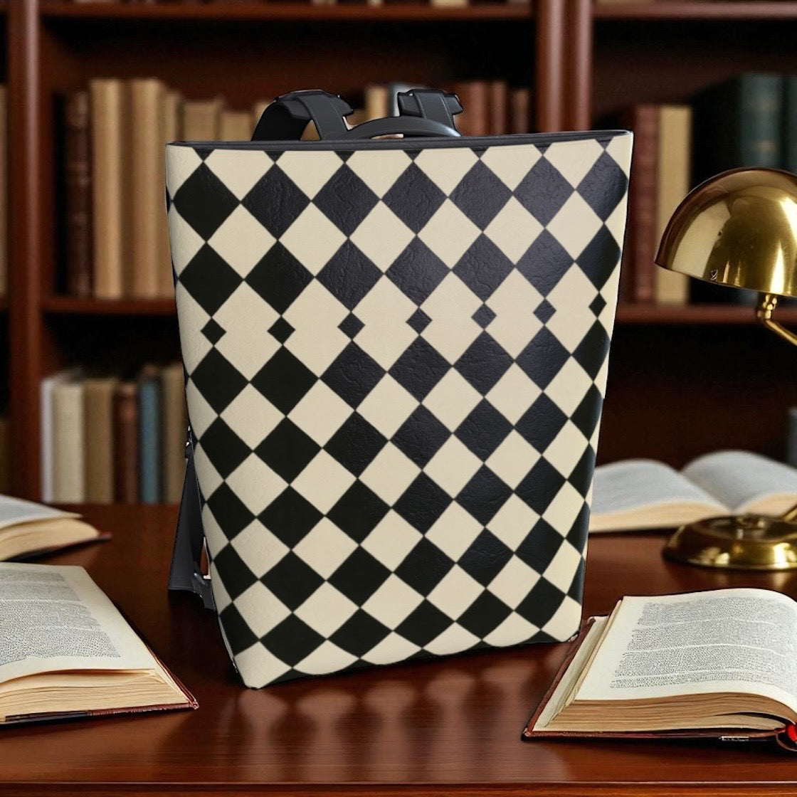 Metro Check Harlequin Vegan Leather Backpack