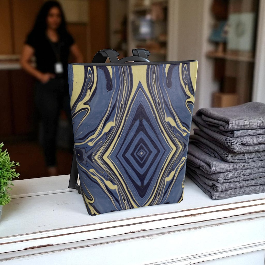 Mendocino Blues Diamond Vegan Leather Backpack