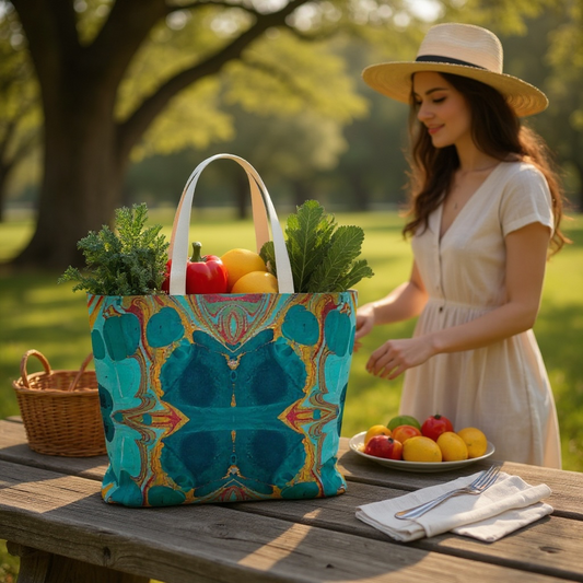 Gilded Currents Butterfly Tote Bag