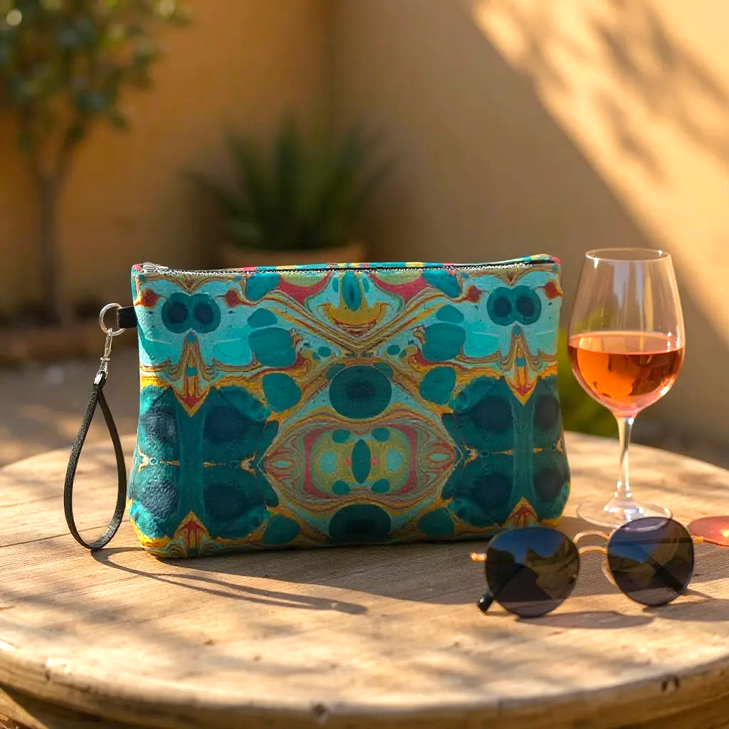 Gilded Currents Butterfly Vegan Leather Clutch